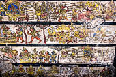The great Chola temples of Tamil Nadu - The Brihadishwara Temple of Thanjavur. Brihadnayaki Temple (Amman temple) the mandapa ceiling with 19th century paintings of Shaiva legends.